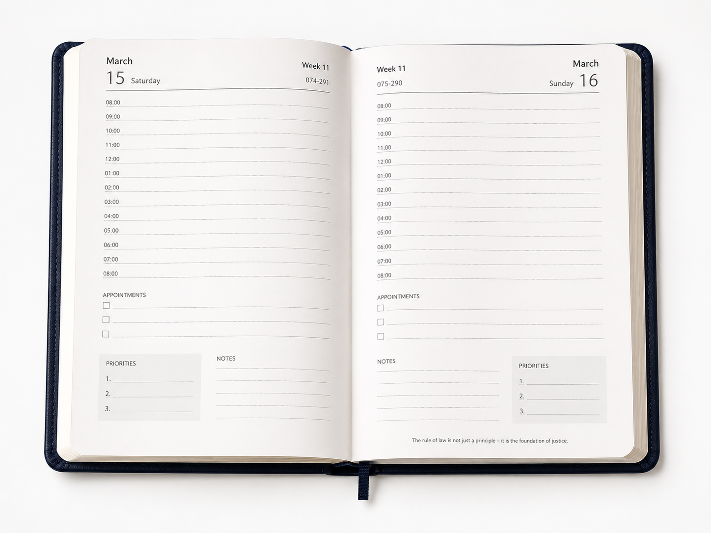 Chaudhari's Lawyer's Referencer 2027 Open Spread showing March 15 and March 16 page layout with Supreme Court case law summaries