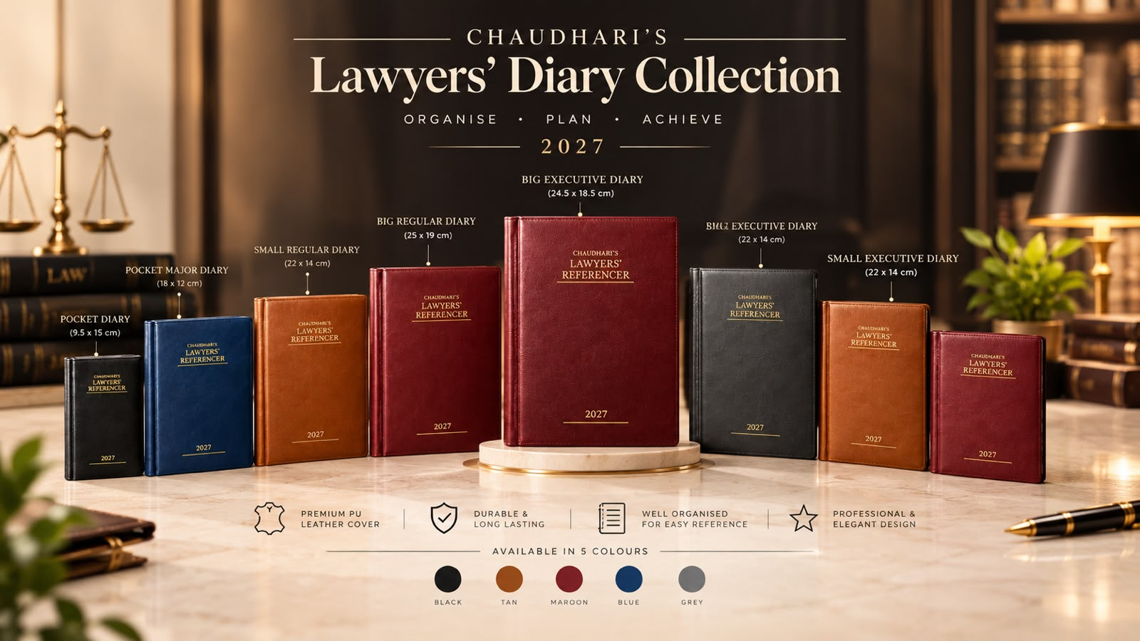 Chaudhari's Lawyers' Referencer & Diary Collection 2027 - Available in 6 Formats and 5 Colours
